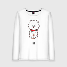 Женский лонгслив хлопок с принтом BTS BT21 RJ , 100% хлопок |  | bt21 | bts | j hope | jimin | jin | jungkook | k pop | puzzle star bt21 | rj | rm | suga | v | для детей | игра | музыка