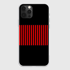 Чехол для iPhone 12 Pro Max с принтом Red and Black Lines , Силикон |  | black | black and red | hype | lines | red | красный | линии | черный