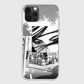 Чехол для iPhone 12 Pro Max с принтом sad manga , Силикон |  | anime | manga | sad | tokyo | аниме | взгляд | глаза | грусть | девушка | дерево | дорога | листья | манга | одиночество | токио | улица | ч б | черно белые | япония