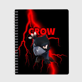 Тетрадь с принтом Brawl Stars CROW , 100% бумага | 48 листов, плотность листов — 60 г/м2, плотность картонной обложки — 250 г/м2. Листы скреплены сбоку удобной пружинной спиралью. Уголки страниц и обложки скругленные. Цвет линий — светло-серый
 | 8 bit | 8 бит | brawl | brawl stars | crow | leon | stars | бравл | бравл старс | браво старс | игра | компьютерная | кров | леон | онлайн | старс