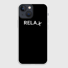 Чехол для iPhone 13 mini с принтом Relax 1 ,  |  | relax | английские | буддизм | дзен | иностранные | надпись | отдых | пофигизм | расслабон | расслабься | релакс | черные
