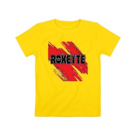 Детская футболка хлопок с принтом Roxette , 100% хлопок | круглый вырез горловины, полуприлегающий силуэт, длина до линии бедер | Тематика изображения на принте: roxette | европоп | музыка | поп | ро | рок | роксэт
