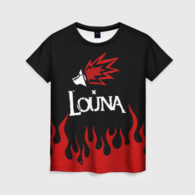 Женская футболка 3D с принтом Louna , 100% полиэфир ( синтетическое хлопкоподобное полотно) | прямой крой, круглый вырез горловины, длина до линии бедер | louna | music | rock | геворкян | лу | луна | лусине | лусинэ | лусинэ геворкян | музыка | панк рок | рок | хард рок