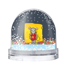 Снежный шар с принтом Мышонок с сыром , Пластик | Изображение внутри шара печатается на глянцевой фотобумаге с двух сторон | 
