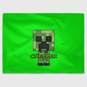 Плед 3D с принтом MINECRAFT CREEPER , 100% полиэстер | закругленные углы, все края обработаны. Ткань не мнется и не растягивается | game | minecraft | блоки | игра | квадраты | компьютерная игра | крипер | майнкрафт