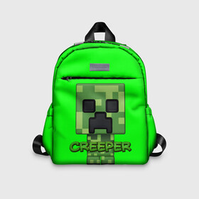 Детский рюкзак 3D с принтом MINECRAFT CREEPER , 100% полиэстер | лямки с регулируемой длиной, сверху петелька, чтобы рюкзак можно было повесить на вешалку. Основное отделение закрывается на молнию, как и внешний карман. Внутри дополнительный карман. По бокам два дополнительных кармашка | game | minecraft | блоки | игра | квадраты | компьютерная игра | крипер | майнкрафт