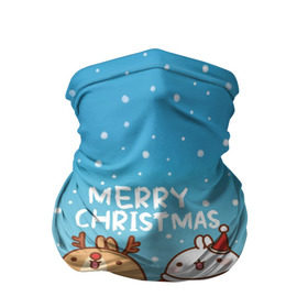 Бандана-труба 3D с принтом Molang. Merry Christmas , 100% полиэстер, ткань с особыми свойствами — Activecool | плотность 150‒180 г/м2; хорошо тянется, но сохраняет форму | chicken | christmas | deer | korea | molang | newyear | piupiu | rabbit | smow | snowflakes | winter | год | зима | корея | кролик | моланг | новый | олень | пиу | рождество | снег | снежинка