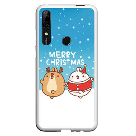 Чехол для Honor P Smart Z с принтом Molang Merry Christmas , Силикон | Область печати: задняя сторона чехла, без боковых панелей | Тематика изображения на принте: chicken | christmas | deer | korea | molang | newyear | piupiu | rabbit | smow | snowflakes | winter | год | зима | корея | кролик | моланг | новый | олень | пиу | рождество | снег | снежинка