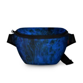 Поясная сумка 3D с принтом BLUE GLOSS , 100% полиэстер | плотная ткань, ремень с регулируемой длиной, внутри несколько карманов для мелочей, основное отделение и карман с обратной стороны сумки застегиваются на молнию | abstraction | blue | cosmos | gloss | kosmos | neon | trend | абстракция | акрил | акриловые | блеск | кислотный | космос | краски | синий
