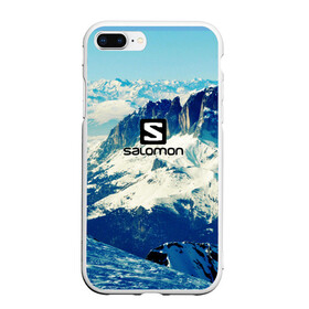Чехол для iPhone 7Plus/8 Plus матовый с принтом SALOMON , Силикон | Область печати: задняя сторона чехла, без боковых панелей | salomon | горы | снег | спорт