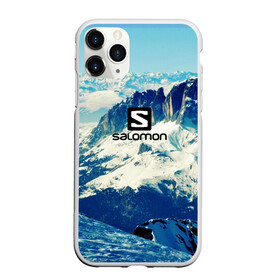 Чехол для iPhone 11 Pro Max матовый с принтом SALOMON , Силикон |  | salomon | горы | снег | спорт