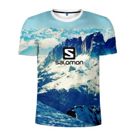 Мужская футболка 3D спортивная с принтом SALOMON , 100% полиэстер с улучшенными характеристиками | приталенный силуэт, круглая горловина, широкие плечи, сужается к линии бедра | salomon | горы | снег | спорт