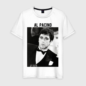 Мужская футболка хлопок с принтом Аль Пачино , 100% хлопок | прямой крой, круглый вырез горловины, длина до линии бедер, слегка спущенное плечо. | al pacino | аль пачино | лицо со шрамом | тони монтана