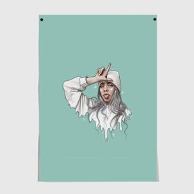 Постер с принтом Billie Eilish Mint Art , 100% бумага
 | бумага, плотность 150 мг. Матовая, но за счет высокого коэффициента гладкости имеет небольшой блеск и дает на свету блики, но в отличии от глянцевой бумаги не покрыта лаком | bad | bad guy | billi | billie | billie eilish | eilish | good girl | music | swag | айлиш | беляш | били | били айлиш | билли | билли айлиш | билли эйлиш | биляш | музка | певица | эйлиш