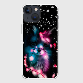 Чехол для iPhone 13 mini с принтом ЛИСЁНОК НОВОГОДНИЙ. ,  |  | 2020 | snow | winter | гирлянда | зима | лиса | лисенок | новый год | новый год 2020 | снег