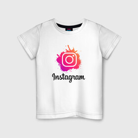 Детская футболка хлопок с принтом INSTAGRAM , 100% хлопок | круглый вырез горловины, полуприлегающий силуэт, длина до линии бедер | insta | instagram | instagramm | social | видео | инста | инстаграм | инстаграмм | приложение | социальная сеть | фото