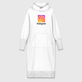 Платье удлиненное хлопок с принтом INSTAGRAM ,  |  | insta | instagram | instagramm | social | видео | инста | инстаграм | инстаграмм | приложение | социальная сеть | фото