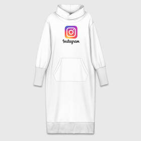 Платье удлиненное хлопок с принтом INSTAGRAM ,  |  | insta | instagram | instagramm | social | видео | инста | инстаграм | инстаграмм | приложение | социальная сеть | фото