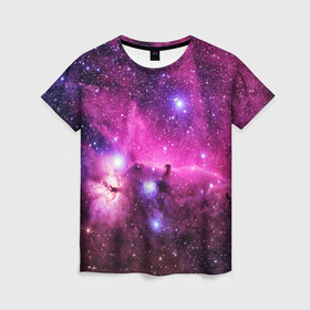 Женская футболка 3D с принтом КОСМОС , 100% полиэфир ( синтетическое хлопкоподобное полотно) | прямой крой, круглый вырез горловины, длина до линии бедер | galaxy | nasa | nebula | space | star | абстракция | вселенная | галактика | звезда | звезды | космический | наса | планеты