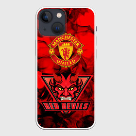 Чехол для iPhone 13 mini с принтом Manchester United ,  |  | manchester united | red devils | красные дьяволы | манчестер | манчестер юнайтед | футбол