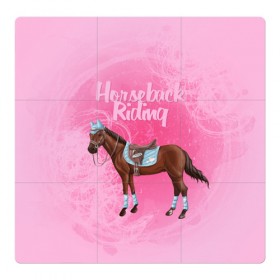 Магнитный плакат 3Х3 с принтом Horseback Rading , Полимерный материал с магнитным слоем | 9 деталей размером 9*9 см | Тематика изображения на принте: животные | конный спорт | конь | лошадь | наездник | спорт