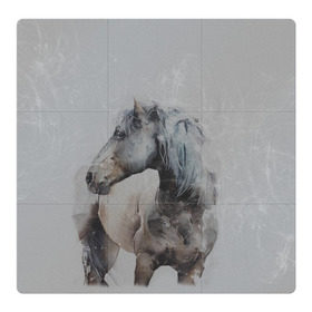 Магнитный плакат 3Х3 с принтом лошадь , Полимерный материал с магнитным слоем | 9 деталей размером 9*9 см | Тематика изображения на принте: животные | конный спорт | конь | лошадь | наездник | спорт