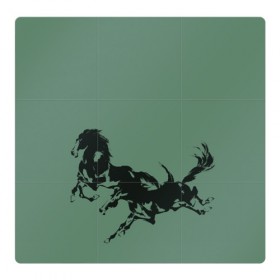 Магнитный плакат 3Х3 с принтом черные кони , Полимерный материал с магнитным слоем | 9 деталей размером 9*9 см | Тематика изображения на принте: животные | конный спорт | конь | лошадь | наездник | спорт