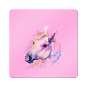 Магнит виниловый Квадрат с принтом ONE LOVE , полимерный материал с магнитным слоем | размер 9*9 см, закругленные углы | животные | конный спорт | конь | лошадь | наездник | спорт