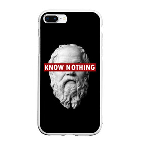 Чехол для iPhone 7Plus/8 Plus матовый с принтом Ничего Не Знаю , Силикон | Область печати: задняя сторона чехла, без боковых панелей | supreme | греция | картинка | прикол | прикольна | сократ | статуя | супреме | суприм | суприме | философ | философия