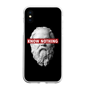 Чехол для iPhone XS Max матовый с принтом Ничего Не Знаю , Силикон | Область печати: задняя сторона чехла, без боковых панелей | supreme | греция | картинка | прикол | прикольна | сократ | статуя | супреме | суприм | суприме | философ | философия
