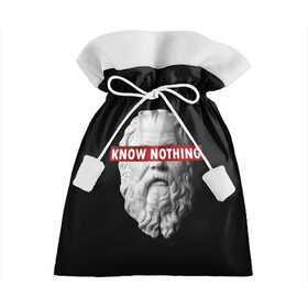 Подарочный 3D мешок с принтом Ничего Не Знаю , 100% полиэстер | Размер: 29*39 см | supreme | греция | картинка | прикол | прикольна | сократ | статуя | супреме | суприм | суприме | философ | философия