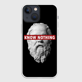 Чехол для iPhone 13 mini с принтом Ничего Не Знаю ,  |  | supreme | греция | картинка | прикол | прикольна | сократ | статуя | супреме | суприм | суприме | философ | философия