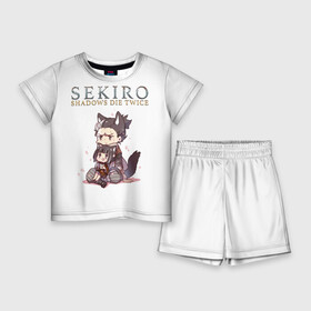 Детский костюм с шортами 3D с принтом Sekiro:Shadows Die Twice ,  |  | action | game | japan | sekiro shadows die twice | wolf | воин | волк | игра | сенгоку | экшен | япония