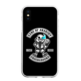 Чехол для iPhone XS Max матовый с принтом Undertale Sans of Anarchy , Силикон | Область печати: задняя сторона чехла, без боковых панелей | asriel | chara | dreemurr | fight | frisk | gamer | mercy | rpg | sans | skeleton | undertale | азриэль | андертэйл | дримурр | история | подземная | санс | сказка | скелет | фриск | чара