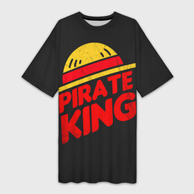 Платье-футболка 3D с принтом One Piece Pirate King ,  |  | anime | kaido | luffy | manga | one piece | theory | zoro | большой куш | ван | луффи | манга | манки д | мульт | пираты | пис | рыжий | сёнэн | сериал | шанкс