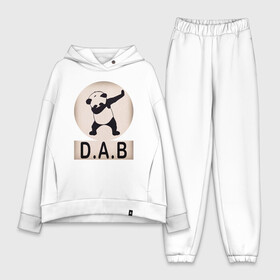 Женский костюм хлопок Oversize с принтом DAB Panda ,  |  | best | dab | dabbig | dance | freedom | hip hop | music | panda | rap | даб | даббинг | животные | крутой | лучший | медведь | музыка | панда | рэп | рэпер | свобода | танец | хип хоп