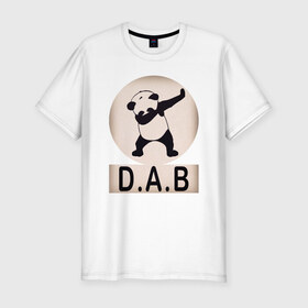 Мужская футболка хлопок Slim с принтом DAB Panda , 92% хлопок, 8% лайкра | приталенный силуэт, круглый вырез ворота, длина до линии бедра, короткий рукав | best | dab | dabbig | dance | freedom | hip hop | music | panda | rap | даб | даббинг | животные | крутой | лучший | медведь | музыка | панда | рэп | рэпер | свобода | танец | хип хоп