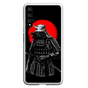 Чехол для Honor 20 с принтом Самурай , Силикон | Область печати: задняя сторона чехла, без боковых панелей | воин | мертвый самурай | рисунок | самурай | скелет | череп