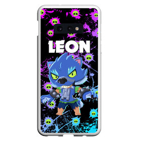 Чехол для Samsung S10E с принтом BRAWL STARS ОБОРОТЕНЬ LEON , Силикон | Область печати: задняя сторона чехла, без боковых панелей | brawl stars | leon | moba | pattern | бравл старс | брызги | брызги красок | жанр | игра | леон | оборотень | оборотень leon | паттерн | череп | черепа