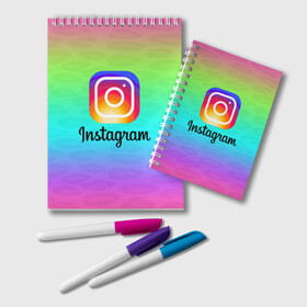 Блокнот с принтом INSTAGRAM 2020 , 100% бумага | 48 листов, плотность листов — 60 г/м2, плотность картонной обложки — 250 г/м2. Листы скреплены удобной пружинной спиралью. Цвет линий — светло-серый
 | Тематика изображения на принте: insta | instagram | instagramm | social | видео | инста | инстаграм | инстаграмм | приложение | социальная сеть | фото