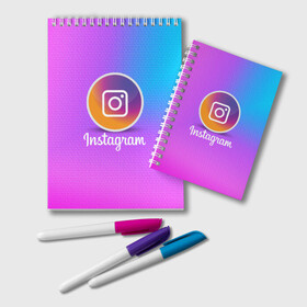 Блокнот с принтом INSTAGRAM , 100% бумага | 48 листов, плотность листов — 60 г/м2, плотность картонной обложки — 250 г/м2. Листы скреплены удобной пружинной спиралью. Цвет линий — светло-серый
 | Тематика изображения на принте: insta | instagram | instagramm | social | видео | инста | инстаграм | инстаграмм | приложение | социальная сеть | фото