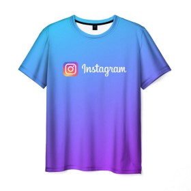 Мужская футболка 3D с принтом INSTAGRAM GRADIENT , 100% полиэфир | прямой крой, круглый вырез горловины, длина до линии бедер | insta | instagram | instagramm | social | видео | инста | инстаграм | инстаграмм | приложение | социальная сеть | фото