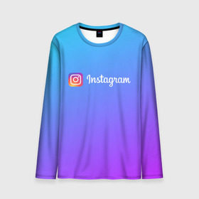 Мужской лонгслив 3D с принтом INSTAGRAM GRADIENT , 100% полиэстер | длинные рукава, круглый вырез горловины, полуприлегающий силуэт | Тематика изображения на принте: insta | instagram | instagramm | social | видео | инста | инстаграм | инстаграмм | приложение | социальная сеть | фото