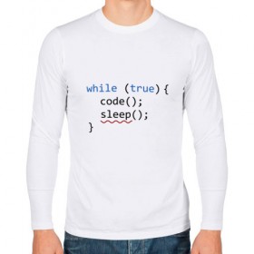 Мужской лонгслив хлопок с принтом Code - sleep , 100% хлопок |  | Тематика изображения на принте: c | c++ | code | coder | computer | hacker | java | programm | tag | жизнь | код | кодер | программа | программист | сон | хакер | хочу спать