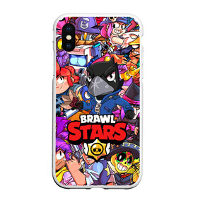 Чехол для iPhone XS Max матовый с принтом BRAWL STARS CROW , Силикон | Область печати: задняя сторона чехла, без боковых панелей | brawl stars | brawl stars все персонажи | crow | leon | leon shark | sally leon | shark | stars | акула | берли | ворон | леон | леон акула | спайк | эль примо