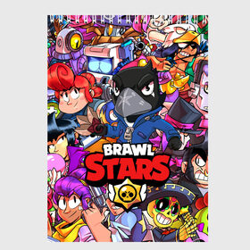 Скетчбук с принтом BRAWL STARS CROW , 100% бумага
 | 48 листов, плотность листов — 100 г/м2, плотность картонной обложки — 250 г/м2. Листы скреплены сверху удобной пружинной спиралью | brawl stars | brawl stars все персонажи | crow | leon | leon shark | sally leon | shark | stars | акула | берли | ворон | леон | леон акула | спайк | эль примо