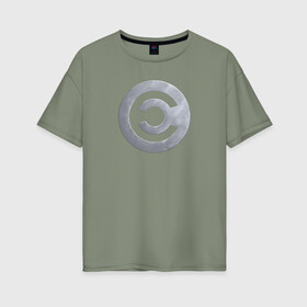 Женская футболка хлопок Oversize с принтом CALDARI , 100% хлопок | свободный крой, круглый ворот, спущенный рукав, длина до линии бедер
 | caldari | eve | eve online | игры | калдари | эмблема