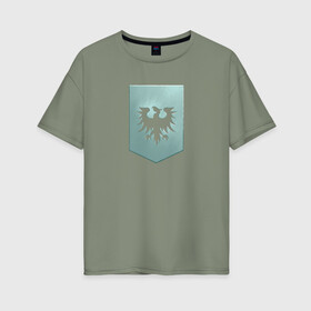 Женская футболка хлопок Oversize с принтом GALLENTE , 100% хлопок | свободный крой, круглый ворот, спущенный рукав, длина до линии бедер
 | eve | eve online | gallente | галленте | игры | эмблема