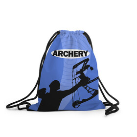 Рюкзак-мешок 3D с принтом Archery , 100% полиэстер | плотность ткани — 200 г/м2, размер — 35 х 45 см; лямки — толстые шнурки, застежка на шнуровке, без карманов и подкладки | Тематика изображения на принте: archer | archery | bow | bow hunter | bowhunter | лук | лучник | стрельба из лука