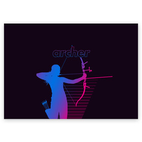Поздравительная открытка с принтом Archer , 100% бумага | плотность бумаги 280 г/м2, матовая, на обратной стороне линовка и место для марки
 | archer | archery | bow | bow hunter | bowhunter | лук | лучник | стрельба из лука
